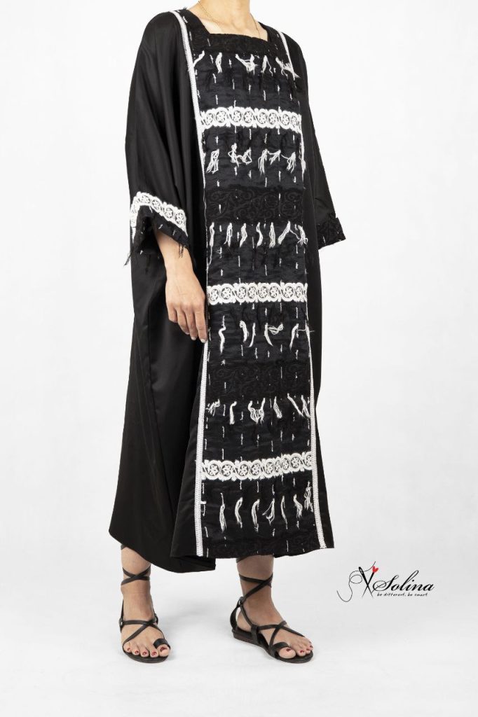 مانتو مجلسی بلند جلوباز مشکی