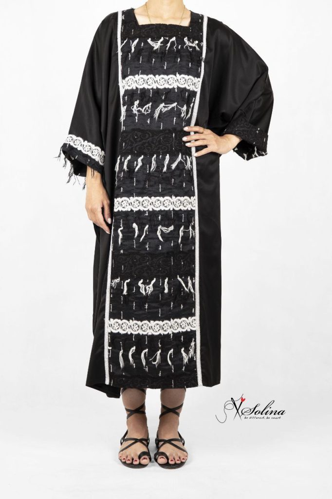 مانتو مجلسی بلند جلوباز مشکی